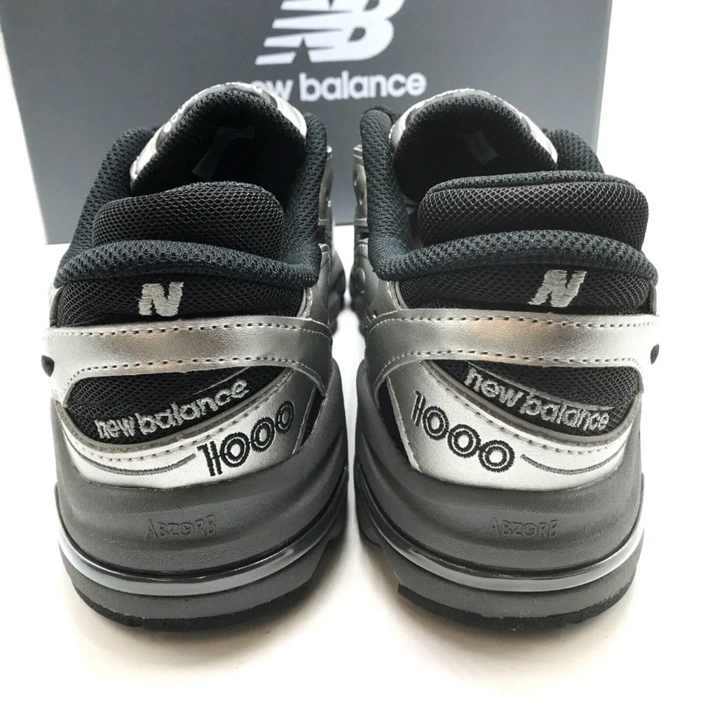 New Balance 1000 🔥 NB Black Silver Metallic Gray M1000EGR U052036 8 10 11.5 NEW - Picture 8 of 10
